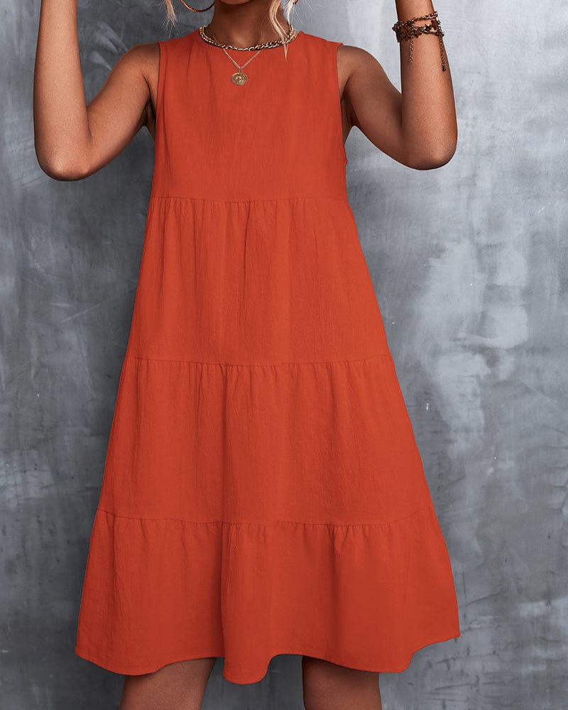 Sia - Sleeveless Dress in Solid Color