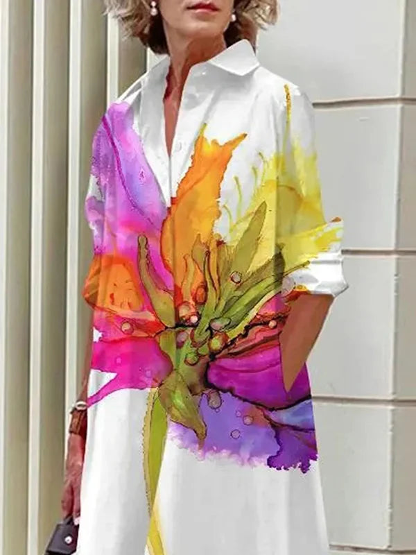 Diane® | Long-sleeved, loose, floral dress