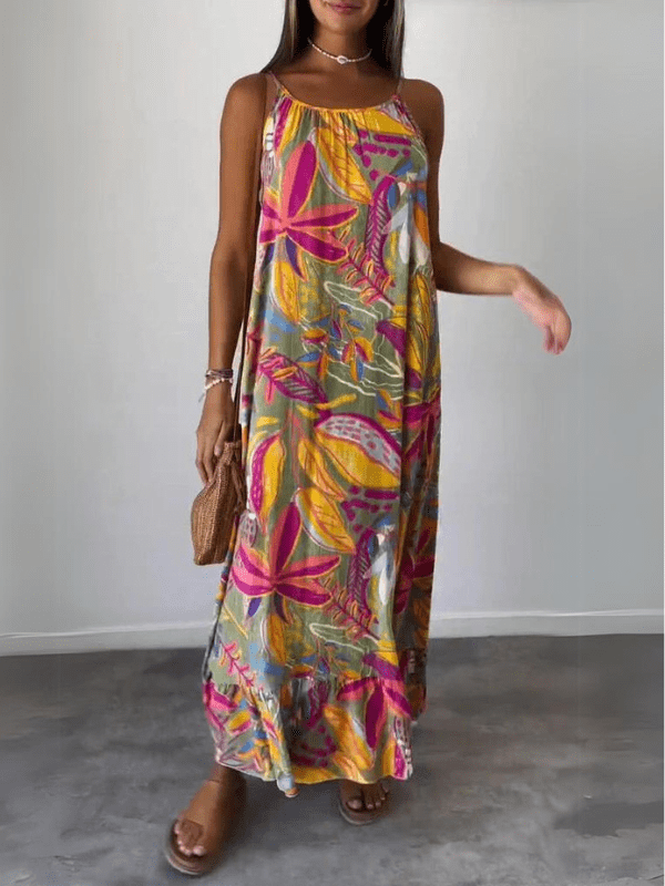 Printed Sleeveless Long Dress
