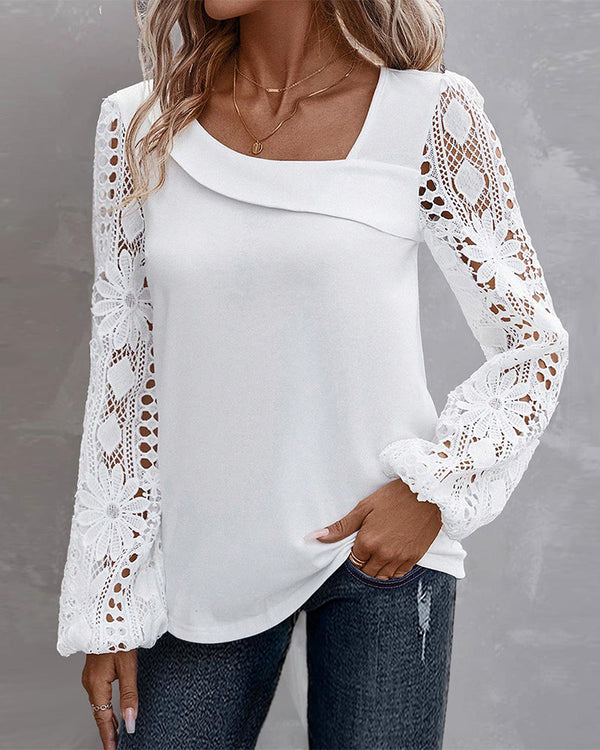 Elmie | Casual Blouse With Lace