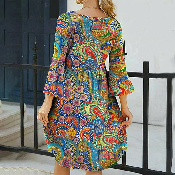 IRMA - Bohemian dress with floral print
