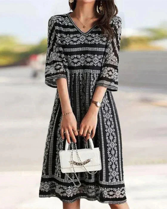 Annette® | Dress with V-neckline Printed dress
