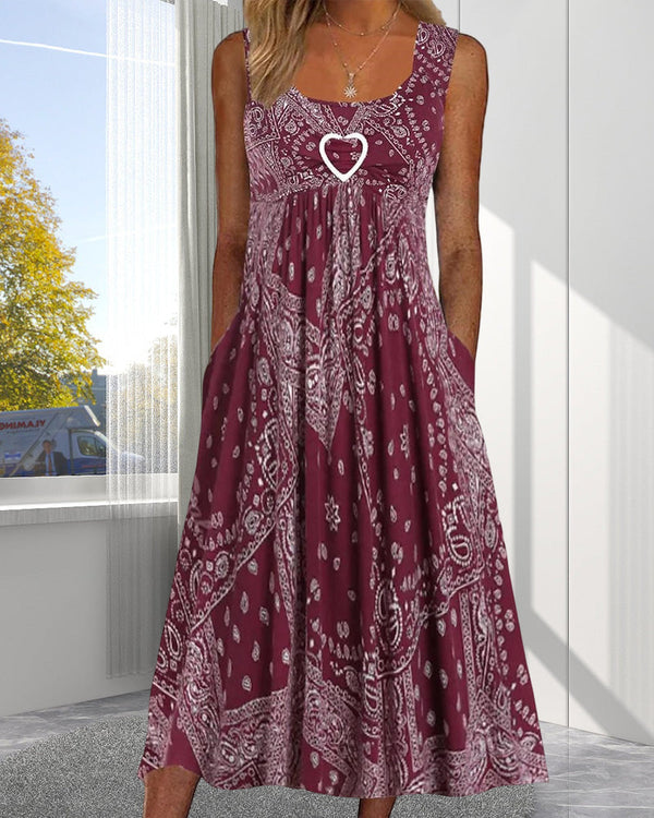 Jayme| Sleeveless dress with print