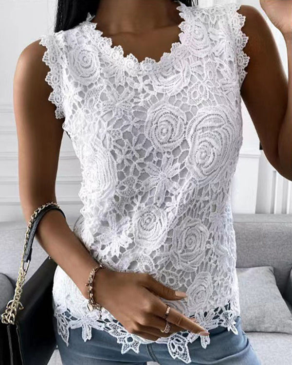Christa® | Elegant, simple tank top with lace
