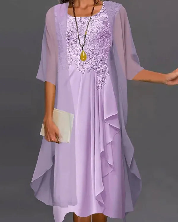 Jessy| Two Piece Lace Round Neck Dress