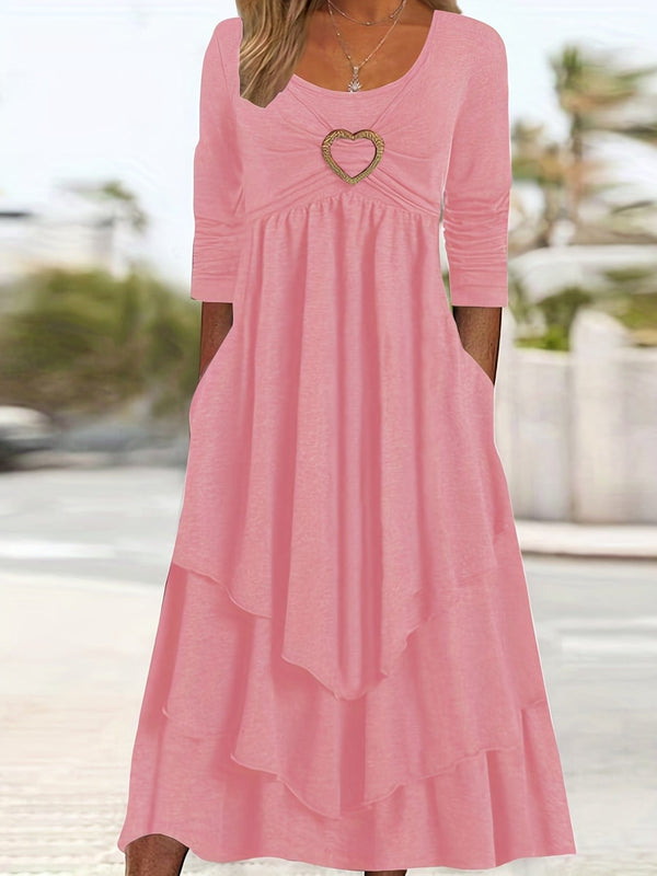 Leila - Heart ring decor layered dress