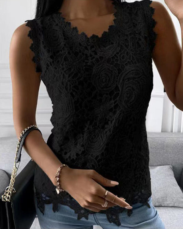 Christa® | Elegant, simple tank top with lace