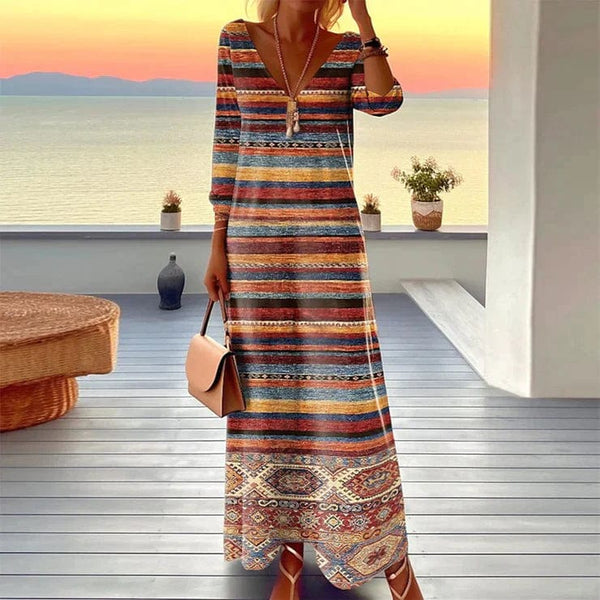 Jayla - Long Sleeve Printed Dress