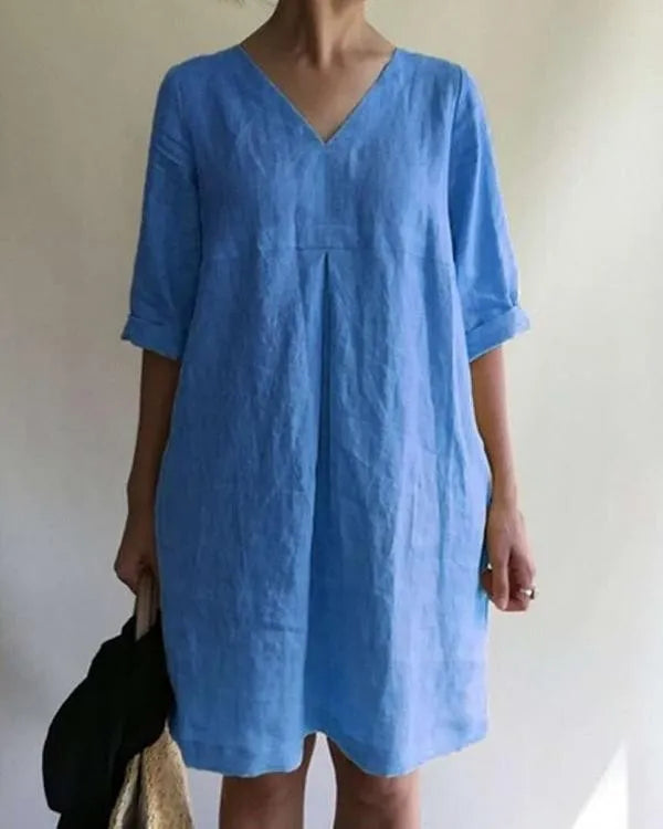 Ysa|Casual Solid Half Sleeve Mini Dress