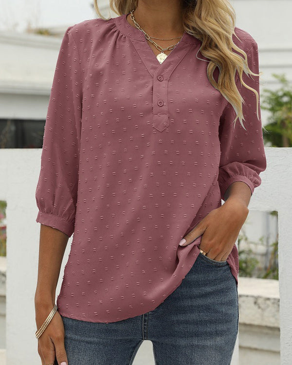 Astrid® | Elegant loose top with stand-up collar