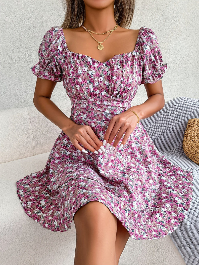 Alaya - Bohemian dress with floral print