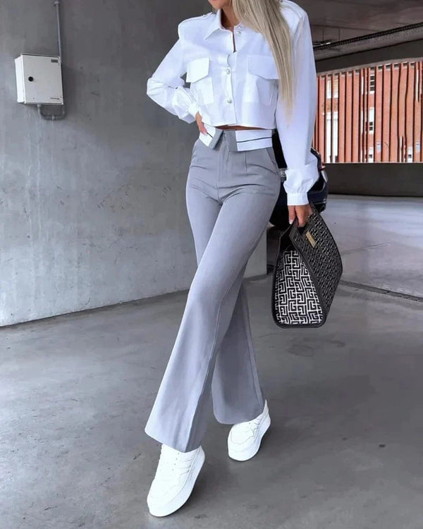 Isa - Two-piece suit with top and trousers