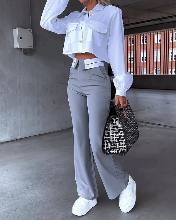 Isa - Two-piece suit with top and trousers