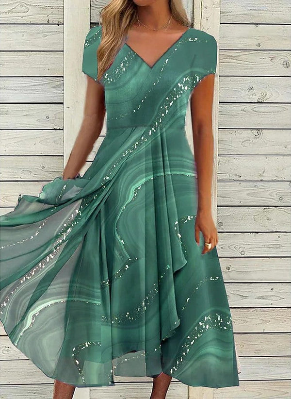 Bibi |Elegant dress with floral print