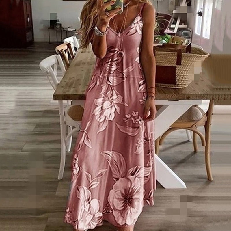 AINO - Flowered dress with V-neckline