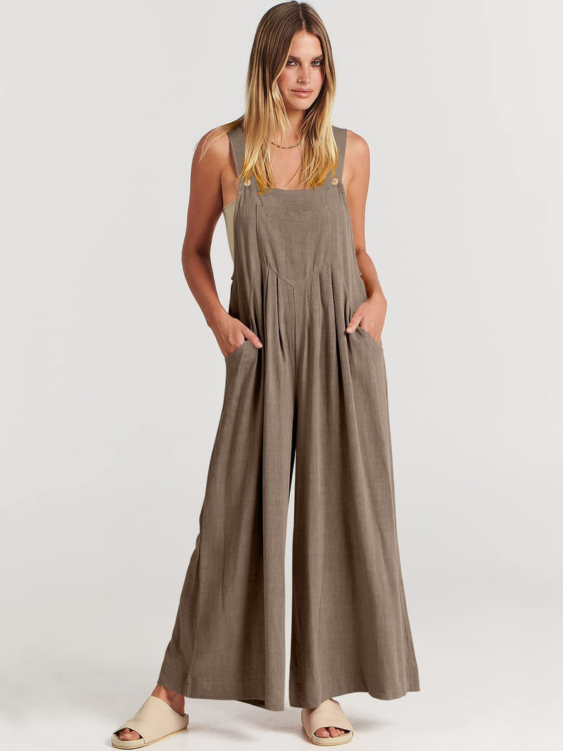 ROSA - SLEEVELESS JUMPSUIT WITH WIDE LEGS