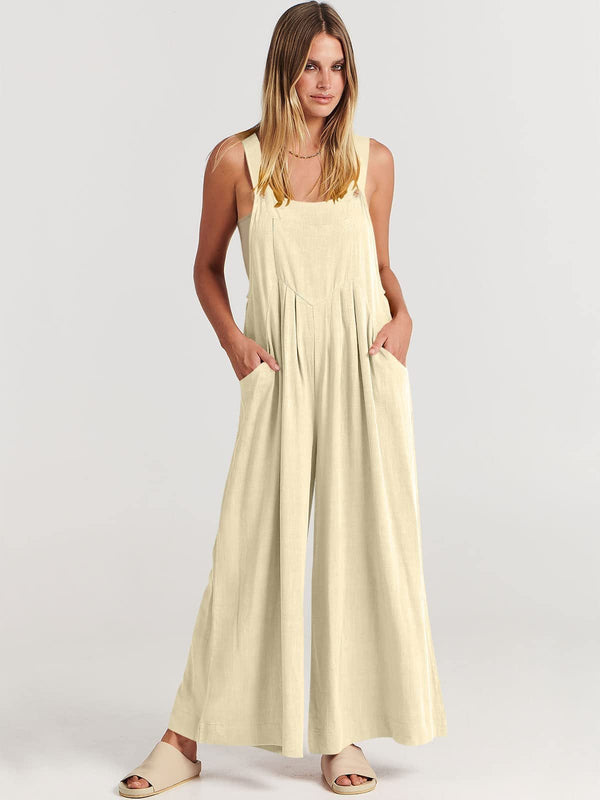 ROSA - SLEEVELESS JUMPSUIT WITH WIDE LEGS