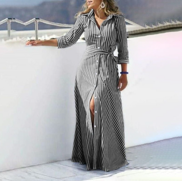 Dorothee® | Elegant striped maxi dress