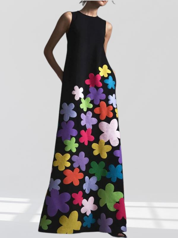 Camila® | Elegant floral dress with a round neckline