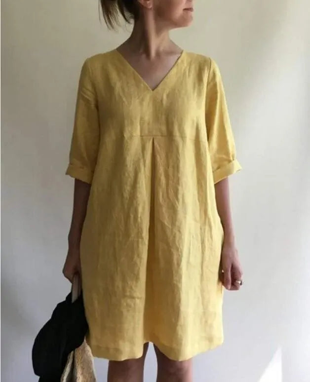 Ysa|Casual Solid Half Sleeve Mini Dress