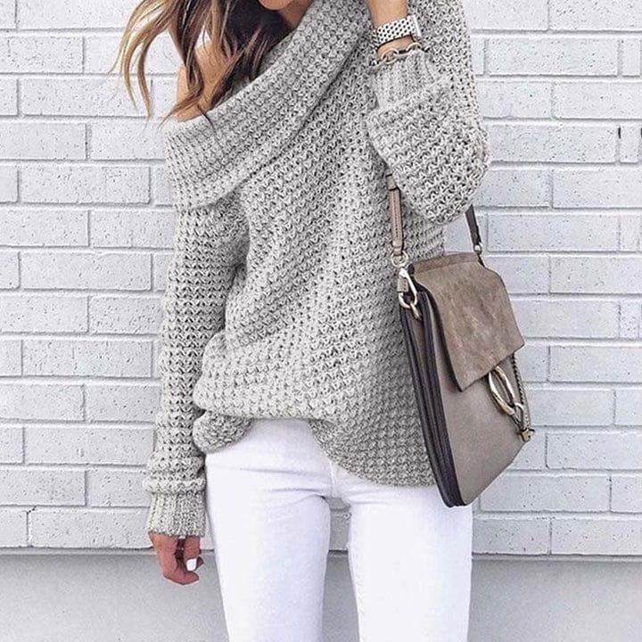 Stephanie - One-Shoulder Knit Sweater