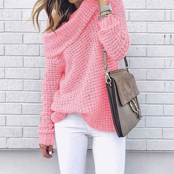 Stephanie - One-Shoulder Knit Sweater